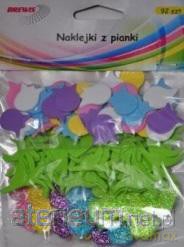 Naklejki z pianki kwiaty z brokatem 92 szt.