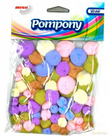 Pompony pastelowe 78 szt.