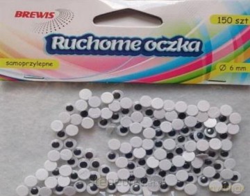 Ruchome oczka 6mm 150 szt.