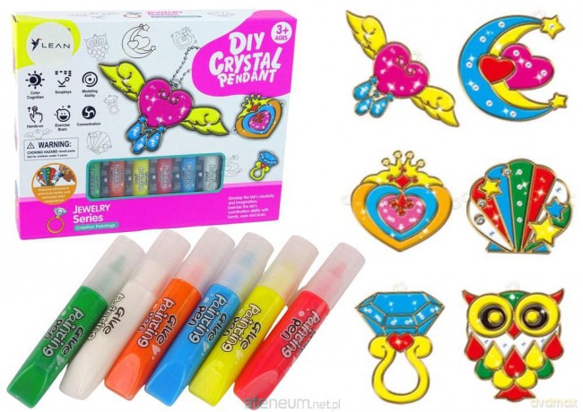 Witraże zawieszki DIY biżuteria 6 szt..