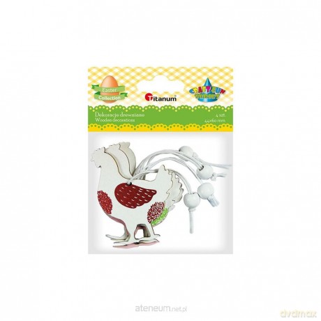 Zawieszki drewniane kury 48x62mm 4 szt.