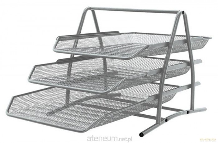 Zestaw na biurko metalowy 3 szuflady srebrny