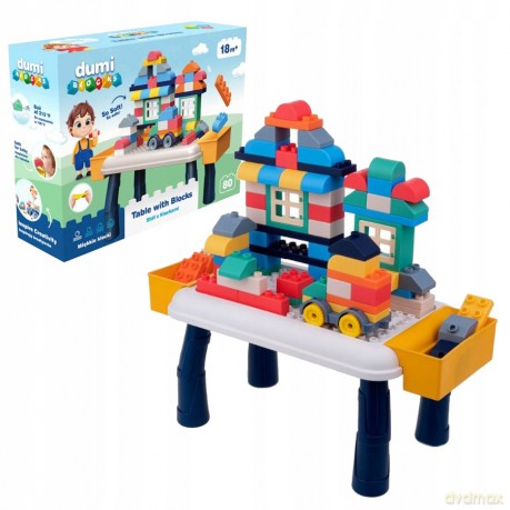 Dumi Blocks: Stół z klockami 80 el. miękkie