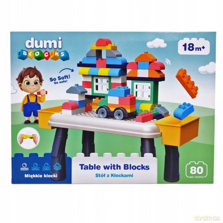 Dumi Blocks: Stół z klockami 80 el. miękkie
