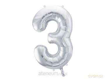 Balon foliowy 3 86 cm srebrny