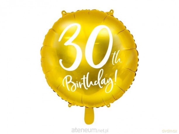Balon foliowy 30th Birthday 45 cm złoty