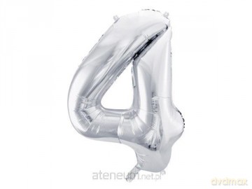 Balon foliowy 4 86 cm srebrny