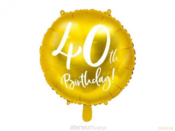 Balon foliowy 40th Birthday 45 cm złoty