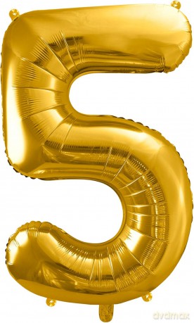 Balon foliowy 5 86 cm złoty