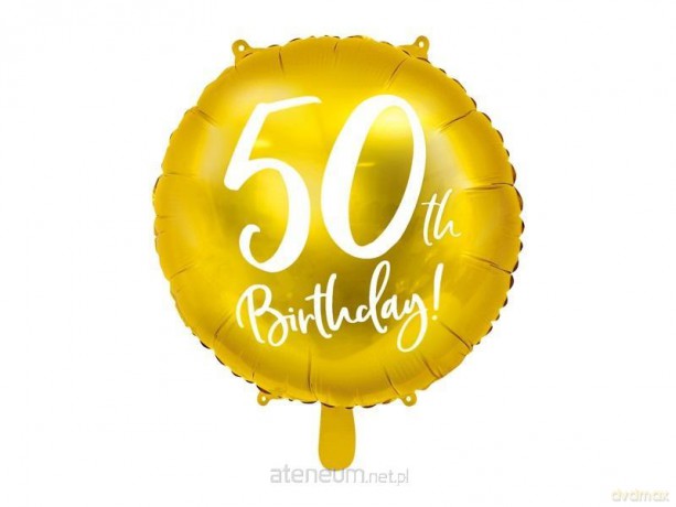 Balon foliowy 50th Birthday 45 cm złoty