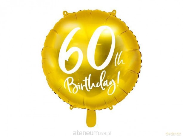Balon foliowy 60th Birthday 45 cm złoty