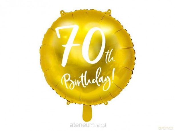 Balon foliowy 70th Birthday 45 cm złoty