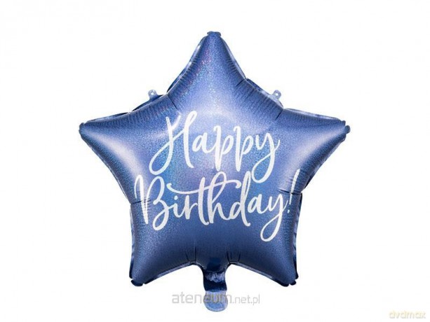 Balon foliowy Happy Birthday 40 cm granatowy