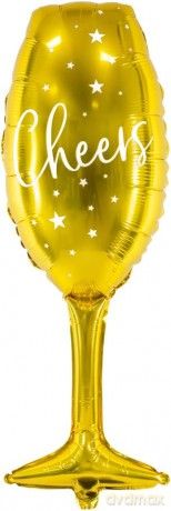 Balon foliowy Kieliszek 28x80 cm złoty