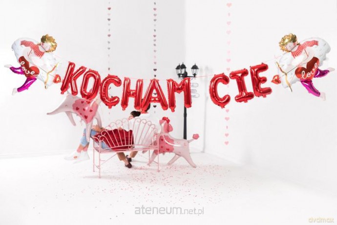 Balon foliowy Kocham Cię 285x40 cm czerwony
