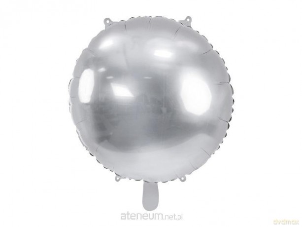 Balon foliowy okrągły Pastylka 59 cm srebrny