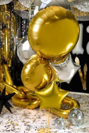 Balon foliowy okrągły Pastylka 80 cm złoty