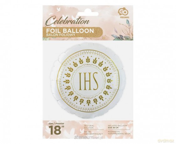Balon foliowy Pierwsza Komunia Święta IHS