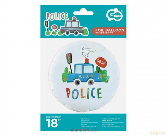 Balon foliowy Police okrągły