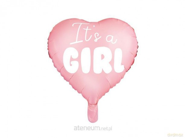 Balon foliowy Serce - It's a girl 45 cm jasny róż