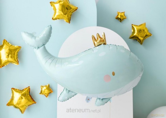 Balon foliowy Wieloryb błękitny 93x60 cm