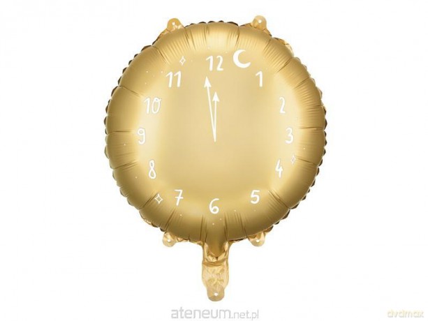 Balon foliowy Zegar 45 cm złoty