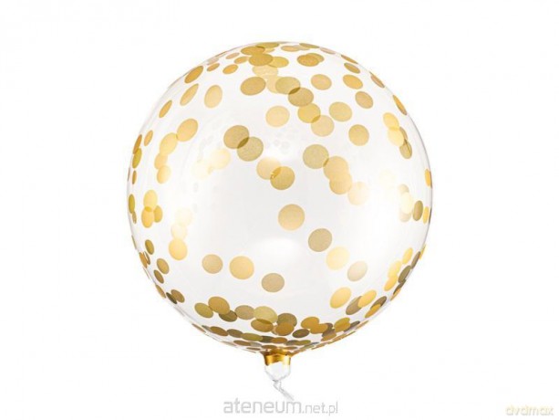 Balon Kula w kropki 40 cm złoty