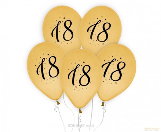 Balony 18-stk złote 5 szt