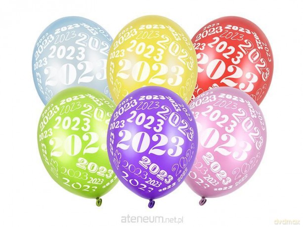 Balony 2023 Metallic 30 cm 6 szt
