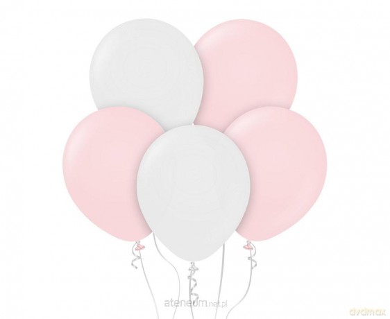Balony B&C pastelowe różowe i białe 50 szt