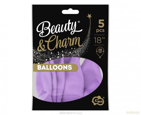 Balony Beauty&Charm makaronowe lawenda 46 cm 5 szt