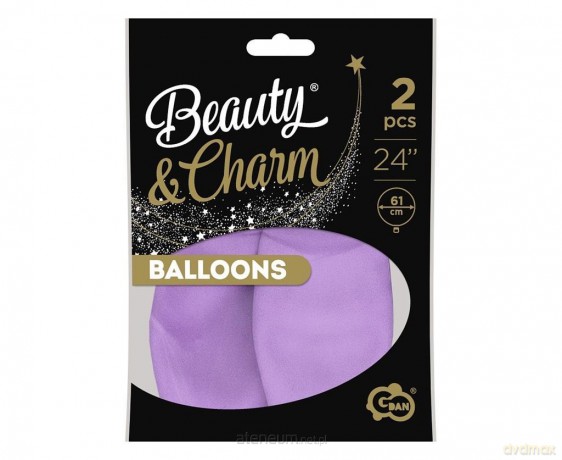 Balony Beauty&Charm makaronowe lawenda 61 cm 2 szt