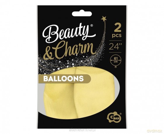Balony Beauty&Charm makaronowe waniliowe 61 cm 2 szt