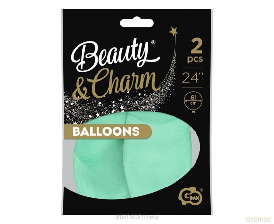 Balony Beauty&Charm makaronowe zielone 61 cm 2 szt
