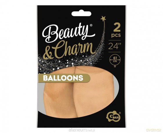 Balony Beauty&Charm pastelowe cieliste 61 cm 2 szt