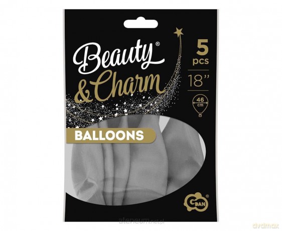 Balony Beauty&Charm pastelowe szare 46 cm 5 szt