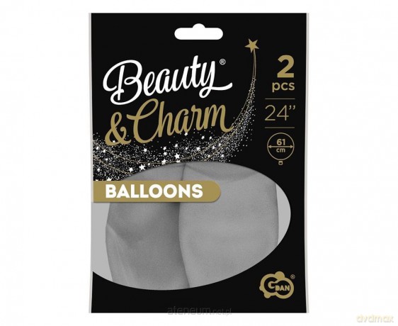 Balony Beauty&Charm pastelowe szare 61 cm 2 szt