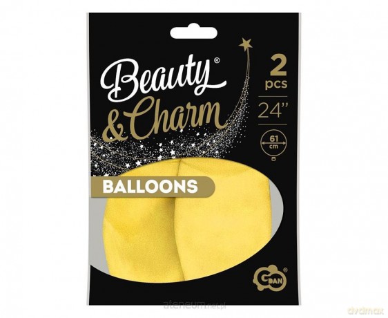 Balony Beauty&Charm pastelowe żółte 61 cm 2 szt