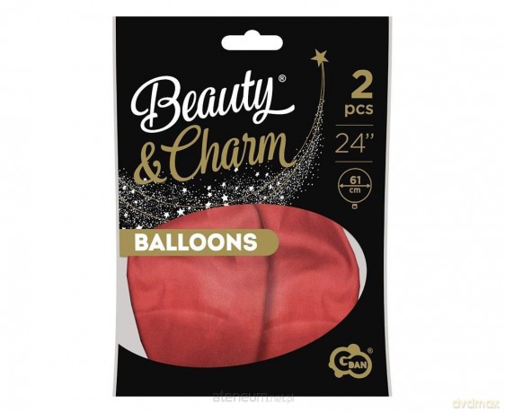 Balony Beauty&Charm platynowe j.czerwone 61 cm 2 szt