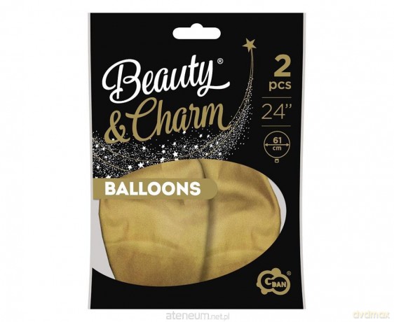 Balony Beauty&Charm platynowe j.złote 61 cm 2 szt