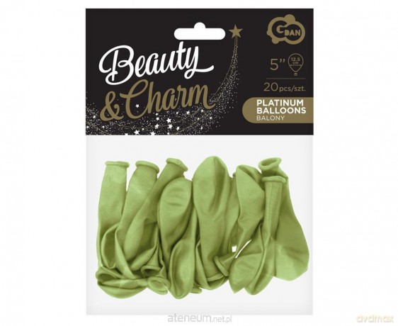 Balony Beauty&Charm platynowe oliwkowe 20 szt