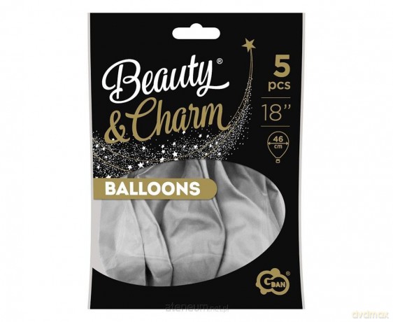 Balony Beauty&Charm platynowe srebrne 46 cm 5 szt
