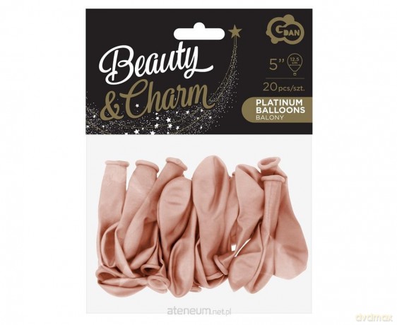 Balony chromowane różowo złote 13 cm 20 szt