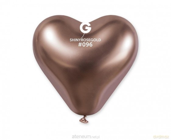 Balony chromowane serca różowo złote 25 szt