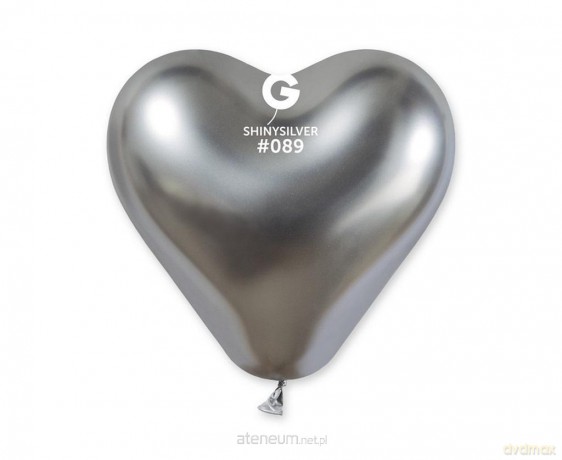 Balony chromowane serca srebrne 25 szt