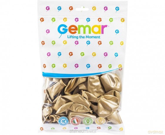 Balony chromowane Złote 33 cm 50 szt