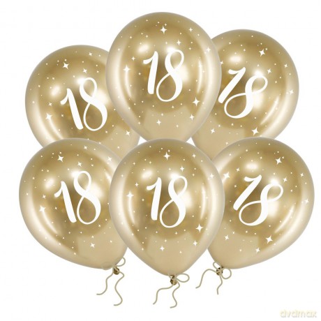 Balony Gloss 18-stka złote 30 cm 6 szt