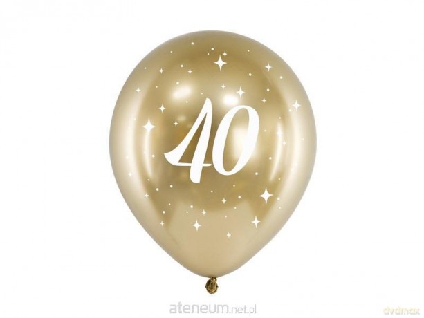 Balony Glossy 40-stka 30 cm złote 6 szt