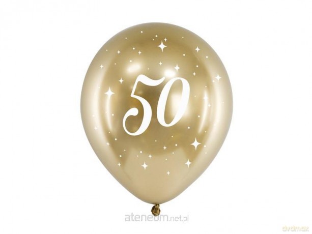 Balony Glossy 50-tka 30 cm złote 6 szt
