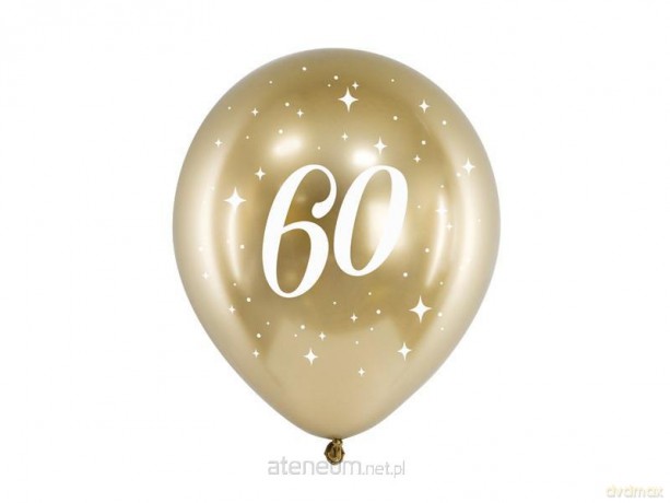 Balony Glossy 60-tka 30 cm złote 6 szt